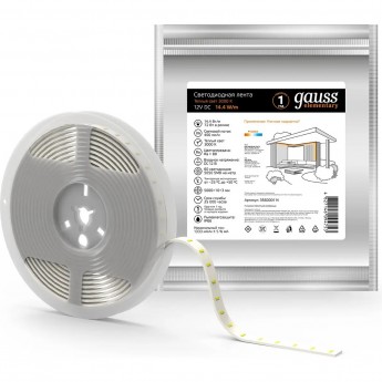 Лента GAUSS LED ELEMENTARY 5050/60 12V 14.4W 3000K 10mm IP66 5m (ZIP bag) 1/50 Лента GAUSS LED ELEMENTARY 5050/60 12V 14.4W 3000K 10mm IP66 5m (ZIP bag) 1/50